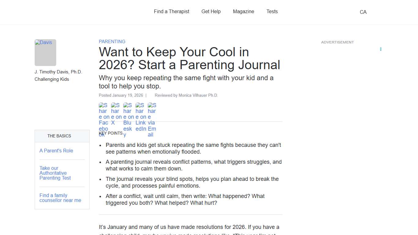 Want to Keep Your Cool in 2026? Start a Parenting Journal Psychology Today Canada